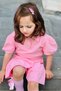 Lakost Fabric Shorts Skirt Balloon Sleeve T-shirt Girl's Top and Bottom Set (BUY 1 YEARS OLD) - 4