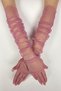 Rose Pink Long Elegant Bridal Gloves Tulle Gloves Wedding/Party Gloves