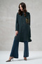 Emerald Silk Tunic with Pocket Detail, Model 35005 - 4