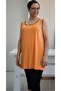 Piped Detail cotton Viscose t- jersey with orange piping detail. - 3