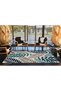 Acacia Blue Green Tree Leaf Patterned Woven Base Washable Carpet Miravip8313 - 3