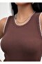 بلوزة نسائية محبوكة باللون البني - 5