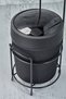 Black Striped Round Bucket WC Paper Holder Set - 3