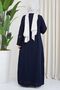 Mother Plus Size Honeycomb Fabric Dress Evening Dress Stone Printed - 4