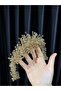 Gold Color Beaded Bridal Henna Wedding Crown - 2