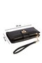 Women's Faux Leather Multi-Compartment Large Size Elite Wallet Black - 2