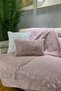 Rabbit Plush Silver Foil Printed Sofa Cover & Shawl - Powder Pink