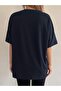 Women's Navy Blue Seize the Day Printed Oversized T-Shirt - 2