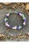Amethyst Quartz Aventurine Natural Cracked Stone Silver Detailed Bracelet - 2