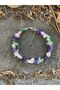 Amethyst Quartz Aventurine Natural Cracked Stone Silver Detailed Bracelet - 4