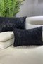 Tasseled Sequined Throw Pillow - Black - 2