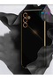 Luxury Silicone Case for Samsung Galaxy A24 with Black Edges Gold Detail - 3
