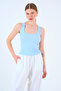 Women's Blue Medium Reverse Stitched Cotton Basic Undershirt