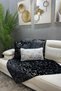 Rabbit Plush Gold Foil Printed Sofa Cover & Shawl - Black Marble Pattern
