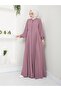 Summer Mevlana Style Flared Abaya/Coat with Patterned Sleeves and Waist - 2