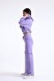 Lilac High Waist Side Pocket Wide Leg 100% Cotton Sweatpants - 4