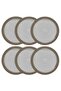 Volonte Bordered Cream Jute American Service 4-Piece Knitted Straw Plates - 4