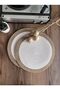 Volonte Bordered Cream Jute American Service 4-Piece Knitted Straw Plates