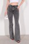 Liana Anthracite Snow Wash Lycra High Waist Spanish Flare Jean Trousers - 3
