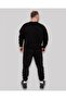 Siyah Oversize Basic Bisiklet Yaka Sweatshirt - 3