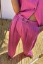 Linen Pleated Palazzo Trousers - 4
