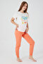 Rolypoly Think Happy Be Happy Cream Women's Short Sleeve Pajama Set - 3