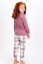 Lets Play Cat Plaid Plum Girls' Pajama Set - 4