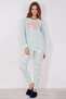 Rolypoly Natural Power Water Green Women's Long Sleeve Pajama Set