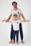 Rolypoly Bird Pattern Cream Boy Short Sleeve Pajama Set - 4