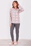 Plaid Powder Women's Long Sleeve Pajama Set - 3