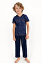 Men's Indigo Dark Short Sleeve Pajama Set - Lost In Paradise