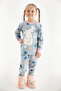 Rolypoly Rabbit Water Green Girl's Long Sleeve Pajama Set