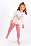 Bugs Bunny Licensed Pink Melange Girls' Pajama Set