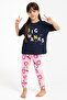 2800 Big Thanks Navy Blue Girls' Pajama Set