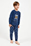 2996 Pure Love Little Sweet Dark Indigo Boys' Long Sleeve Pajama Set