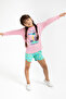 Rolypoly Feeling Tropical Pink Girls' Long-Sleeve Shorts Set