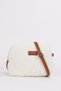 Women's Brown Cream Fur Plush Mini Urban Cross Shoulder Bag - 6