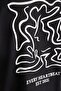 RICO Men's 100% Cotton Front and Back Printed Crew Neck Short Sleeve Oversize Black T-Shirt - 7