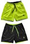 2 Swim Shorts - 2 Pockets with Mesh Inside, Waist Rubber and Tie Drawstring