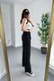 Women's Black High-Waisted Velcro Pleated Palazzo Pants - 2