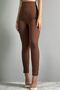 Brown Extra High Waist Narrow Leg Recovery Fabric Trousers