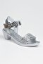 Girl's Gray Glitter Heeled Sandals - 3