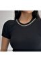 Women's Black Chain Ribbed Knitted Blouse - 5