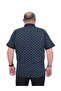 Men's Large Size Polo Collar T-Shirt Square 24452 Navy Blue - 3