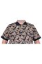 Men's Large Size Polo Collar T-Shirt Hawai 24455 Navy Blue - 3