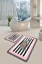 Decorative Digital Printed Set of 2 Bath Mat Non-Slip Base Toilet Set