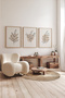 3 Piece 3D Poster Painting Set with Real Wood Frame