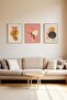 3 Piece 3D Poster Painting Set with Real Wood Frame