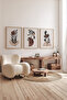 3 Piece 3D Poster Painting Set with Real Wood Frame