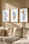 3 Piece 3D Poster Painting Set with Real Wood Frame